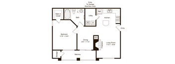 A black and white image of a floor plan for a home.