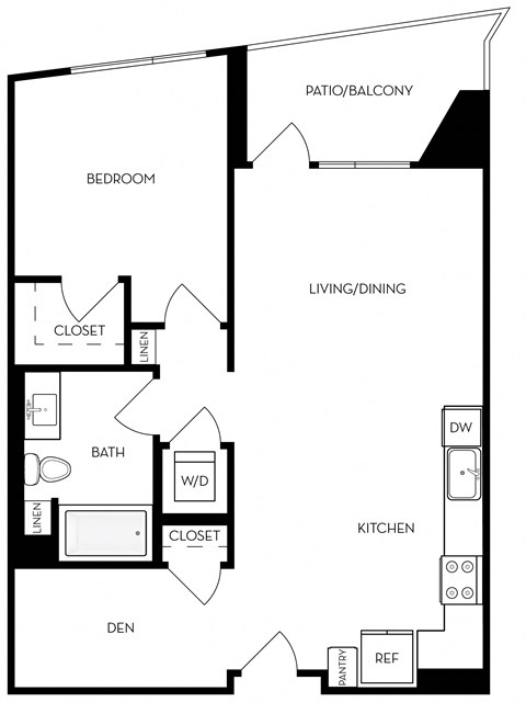 A2 812 Sq.Ft. Floor Plan at Exhibit at J Town, California, 95112