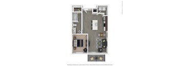 One Bedroom one bathroom floor plan at 601 Pax, Phoenix, AZ, 85003