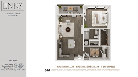 a 1 bedroom floor plan  lofts on the park
