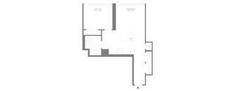 A floor plan of a building with a living room, dining room, and bedrooms.