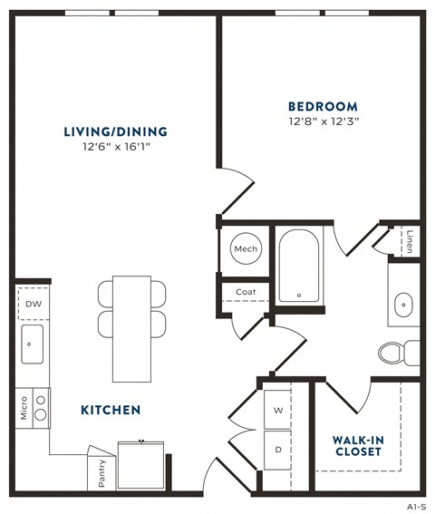 a blueprint of a floor plan with a bedroom and a kitchen