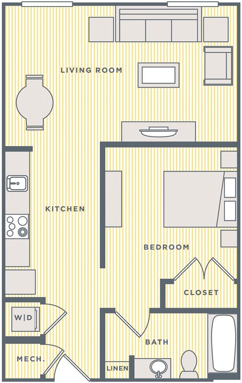 a floor plan of a house with a bedroom and a living room