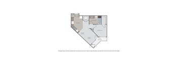 A floor plan of a house with a living room, dining room, kitchen, and bathroom.
