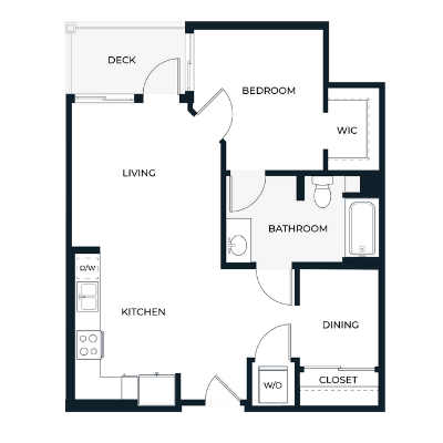 A black and white image of a house floor plan with labeled rooms.