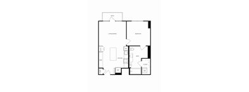 A black and white image of a house floor plan.
