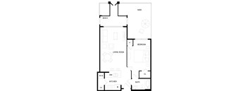 A black and white image of the A2P floor plan.