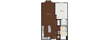 a floor plan of a room with a wood floor