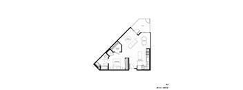 A black and white image of a floor plan for a property.