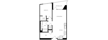 A3 794 Sq.Ft. Floor Plan at Exhibit at J Town, California