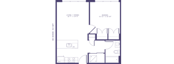 A floor plan of a bedroom with a reference number and dimensions.