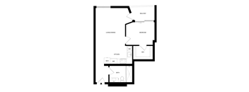 A black and white image of a floor plan for a home.