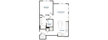 a floor plan of a house with a bedroom and a living room