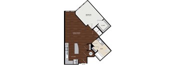 a floor plan of a bedroom apartment with a bathroom and a living room