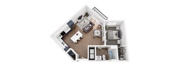 a1 floor plan  1 bedroom with 2 baths  129796