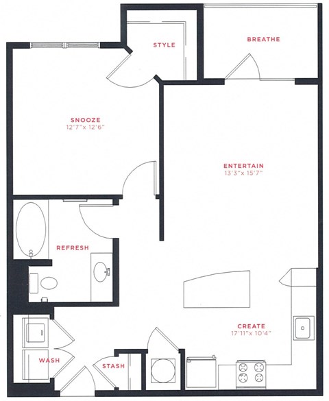 A black and white floor plan of a house with rooms labeled.