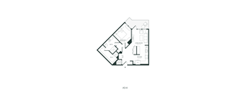 A black and white image of a floor plan for a house.