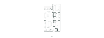 A drawing of a floor plan of an apartment labeled A3-5.