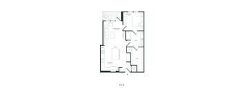 A black and white image of a floor plan for apartment A3-8.