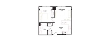 a floor plan of a unit with an open floor plan