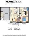 one bedroom one bathroom C Floor plan one bedroom one bathroom C Floor plan at Alanza Place, Phoenix, Arizona
