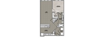 A3 909 sf Floor Plan