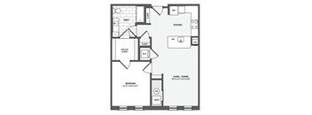 A black and white image of a floor plan for a home.