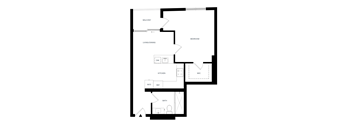 A black and white image of a floor plan for a home.