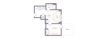a floor plan of a bedroom apartment