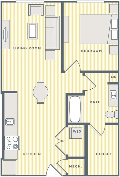 a floor plan of a house with a bedroom and a living room
