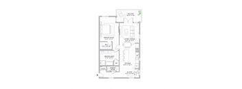 A floor plan of a house with a master suite and a powder room.