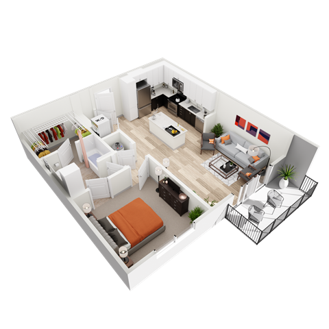 A4B Floor Plan at Vista Brooklyn, Jacksonville, FL, 32202