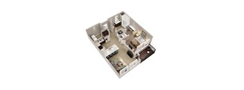 A5 - 3D floor plan - 719 SQFT