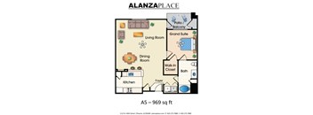 one bedroom one bathroom 969 Sq.Ft. E at Alanza Place, Arizona