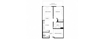 A floor plan of a house with a private outdoor space.