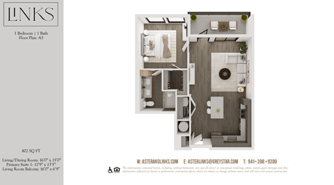 a 1 bedroom floor plan  lofts on the park