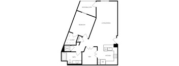 A5d 1,046 Sq.Ft. Floor Plan at Exhibit at J Town, California, 95112