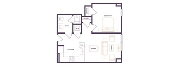 a floor plan of a bedroom apartment