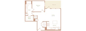 a floor plan of a living room and a kitchen