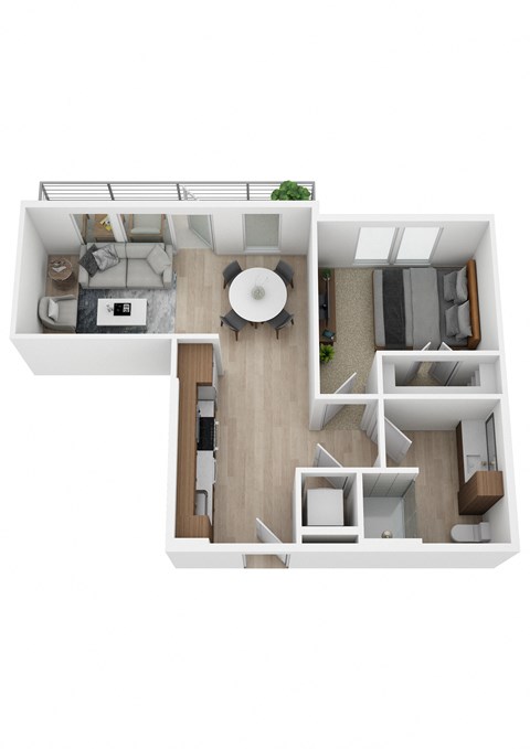 a stylized floor plan of a 2100 sq ft apartment