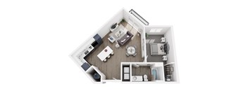 a1 floor plan  1 bedroom with 2 baths  129
