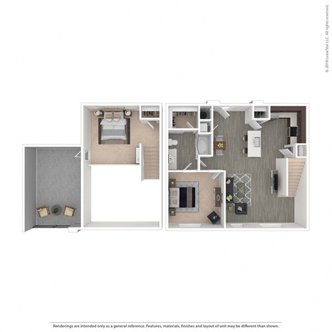  One Bedroom one bathroom floor plan Dat 601 Pax, Phoenix