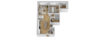 a floor plan of a home with a bedroom and a living room