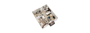 A7 - 3D floor plan - 1102 SQFT