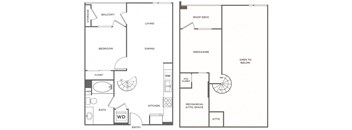 a floor plan of a one bedroom apartment