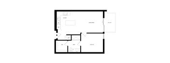 A black and white image of a floor plan of a house.