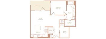 a blueprint of a floor plan with a bedroom and a living room