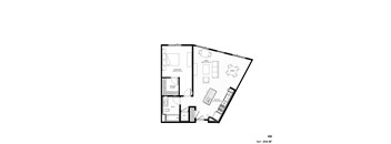 A black and white image of a floor plan for a single family home.