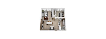 a1 floor plan  1 bedroom with 2 baths  119