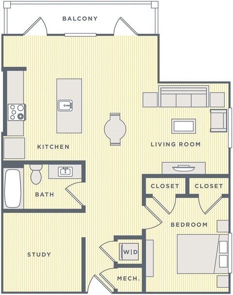 a floor plan of a house with a bedroom and a living room